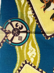 Vintage Japanese Silk Kofu Fabric Rare Pattern Kendo Military Dog Yabane BRKW18715