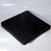 Antique Japanese Aizu Lacquer Square Wooden Serving Tray Set of 2 WO6075