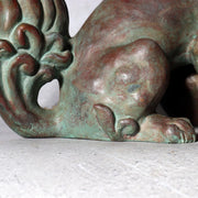 Vintage Japanese Cast Bronze Shishi Lion Statue Tama-tori Guardian Dog 4.2kg14