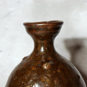 Antique Early Joseon Dynasty Iron Glaze Tokkuri Sake Bottle Brown Pottery KRS1796