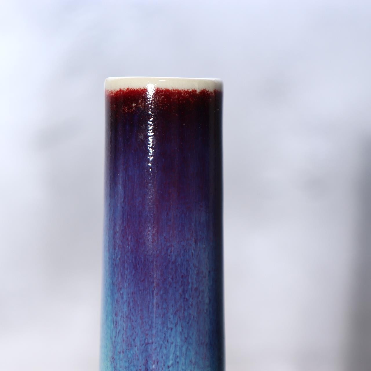 Stunning Japanese Peacock Glaze Vase by Masahide Matsuyama - Signed Tomobako2