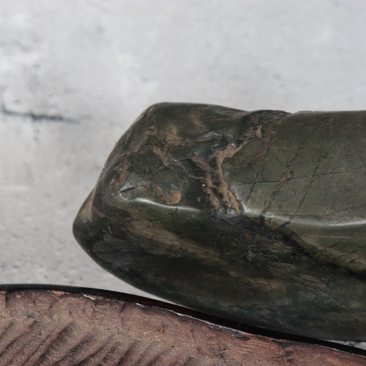 Vintage Japanese Kamuikotan Suiseki Viewing Stone Mountain Shape Daiza Box18