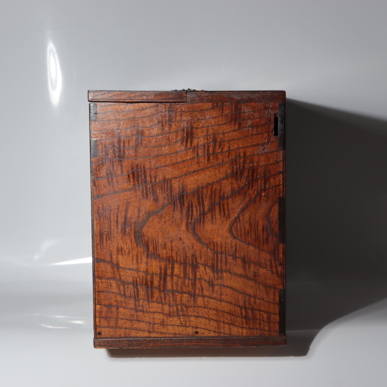 Vintage Japanese Tamo Wood Haribako Sewing Box Figured Grain WO6194