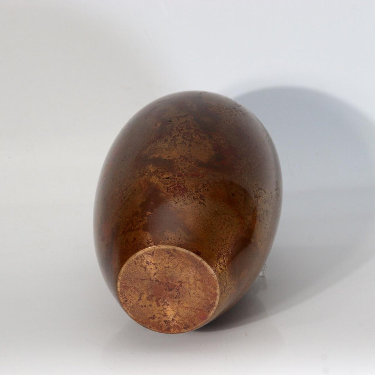 Vintage Japanese Copper Flower Vase Kabin Mottled Patina Signed BV7914
