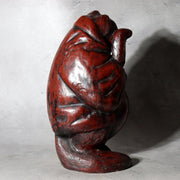 Vintage Japanese Ceramic Tanuki Okimono Tokoname Ware Beckoning Pose PCP3144