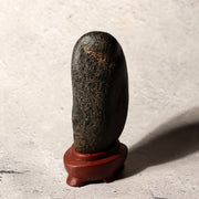 Japanese Suiseki Viewing Stone Genkai Jizo Buddha Figure 1976 Signed Daiza SS2239