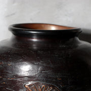 Antique Japanese Takaoka Bronze Vase Hozan Twin Koi Lotus Pond BV774-211
