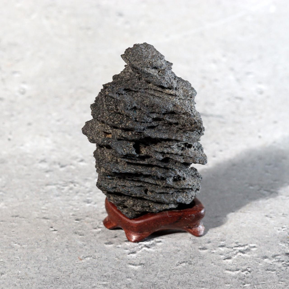 Japanese Miniature Suiseki Viewing Stone Sun-ishi Natural Rosewood Stands7