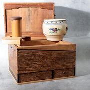 Japanese Wooden Tabako-bon Smoking Set Taimadera Temple Reclaimed Wood WO63815