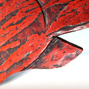 Antique Japanese Buddhist Wooden Fish Board Gyoban Kaipan Red Lacquer Temple5