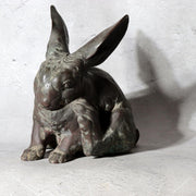 Antique Japanese Bronze Rabbit Okimono Taisho 1919 Signed Ono Tohachi 2.53kg0