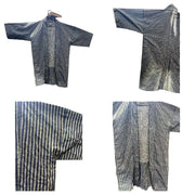 Antique Japanese Boro Textile 8pc Set Indigo Noragi Jacket Samurai Nobori Banner15