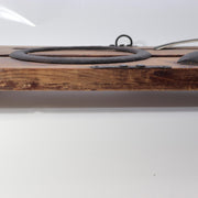Japanese Antique Wood Kanban Shop Sign Kamawanu Sickle Ring Nu Rebus 72.5cm19