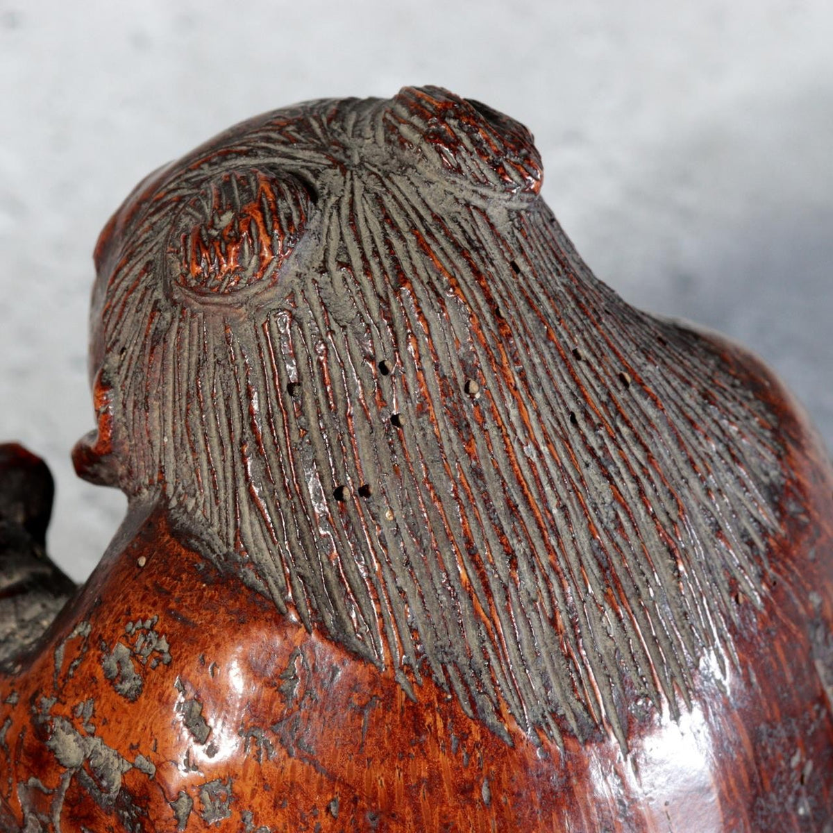 Antique Japanese Bamboo Root Okimono Kanzan Jittoku Hanshan Shide Edo Meiji8