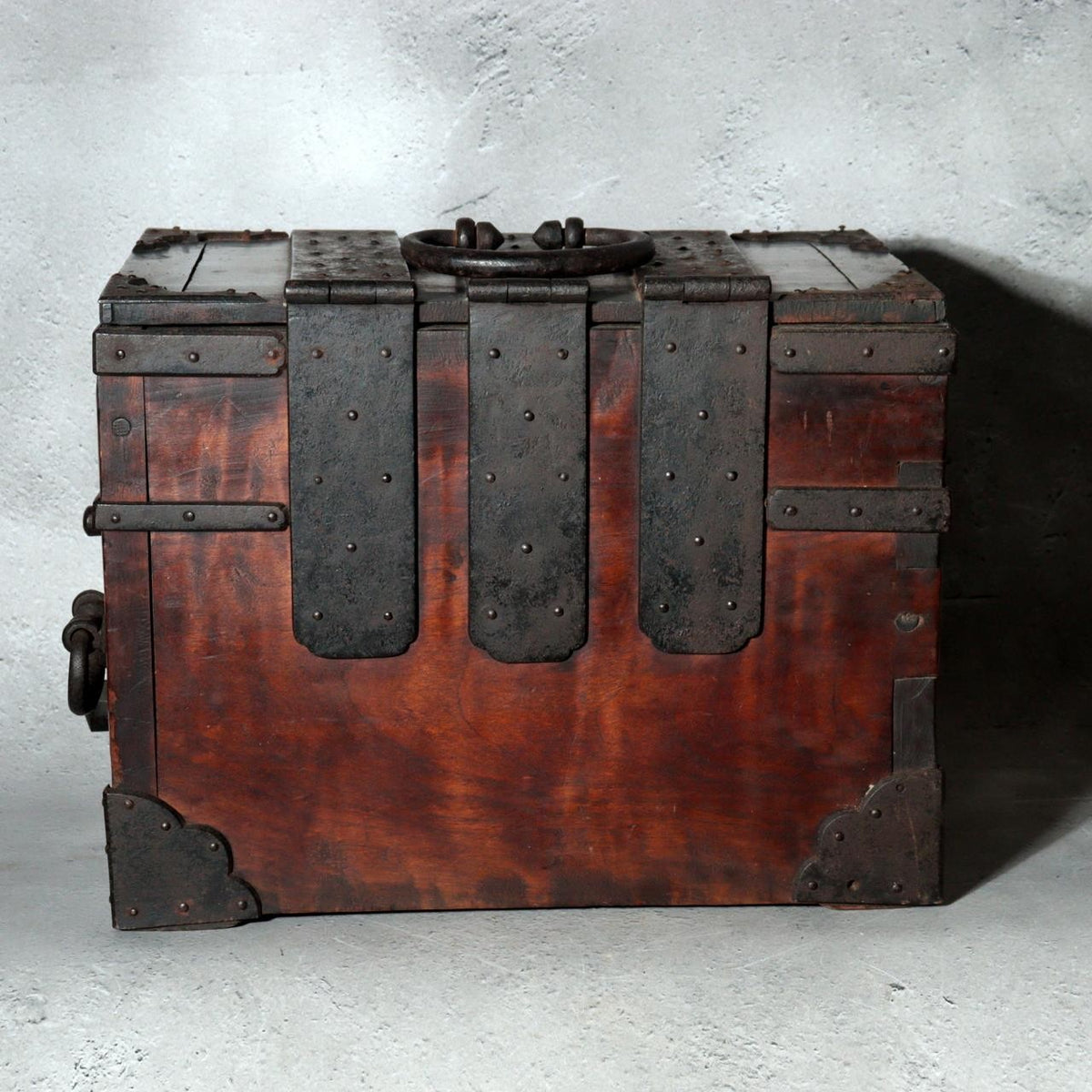 Antique Japanese Kake-Suzuri Keyaki Wood Calligraphy Writing Box Iron Hardware6