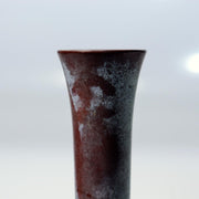 Japanese Vintage Bronze Tsurukubi Flower Vase Long Neck Green Patina Finish6