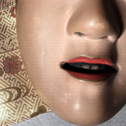 Japanese Carved Wooden Noh Mask Young Woman Antique Finish with Bag MSK5499