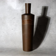 Japanese Kaga Silver Inlay Bronze Vase Wave Motif Kaishu Takahashi BV7750