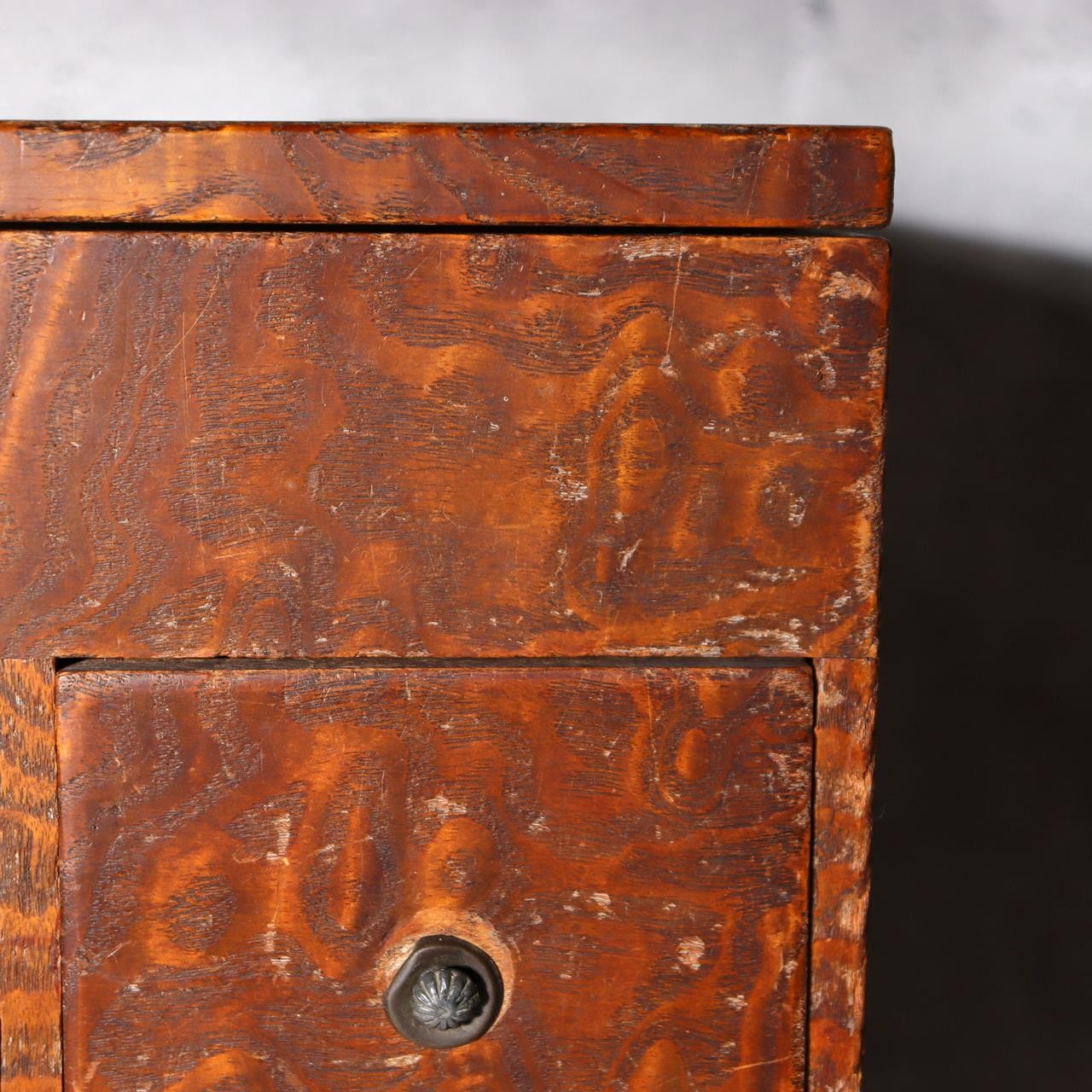 Vintage Japanese Haribako Sewing Box - Burl Wood Grain Showa Retro Multi-Drawer18