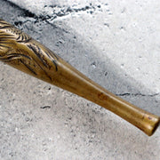 Meiji Period Japanese Kiseru Bamboo Smoking Pipe Dragon Relief WO6406