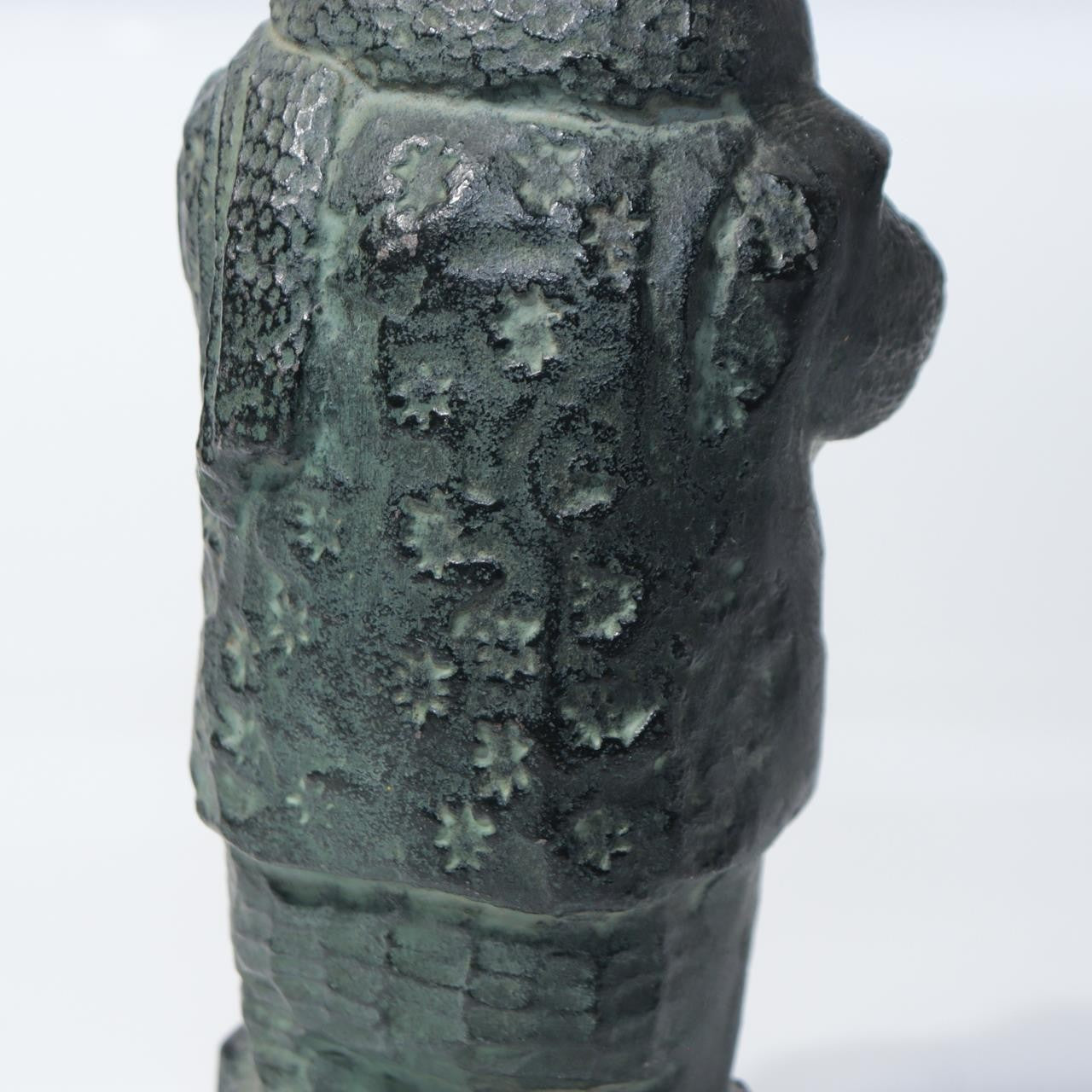 Vintage Japanese Cast Bronze Snow Country Folk Figure Ornament Patina BOSa468