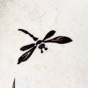 Antique Bakumatsu Seto Ware Ceramic Plate Iris Dragonfly Pattern PCP3065
