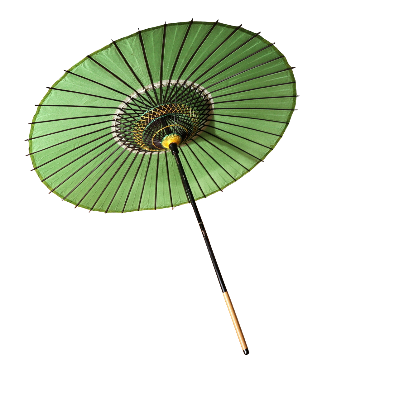 Japanese Wagasa Bamboo Umbrella Green Geisha Maiko Dance Prop Detachable WO5090