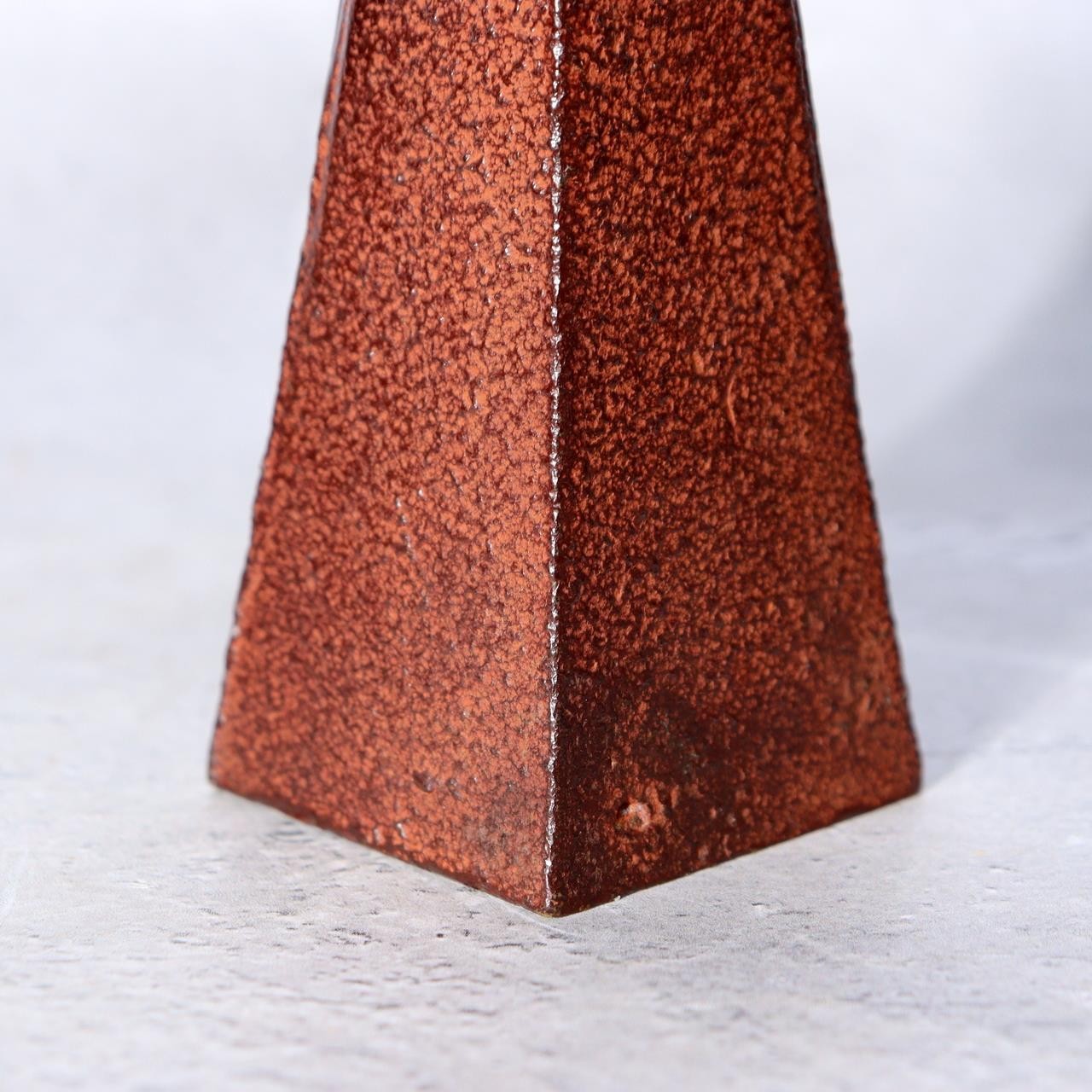 Japanese Bronze Twisted Vase Geometric Square Column Heavy Studio Ikebana Vessel10