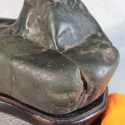 Vintage Japanese Kamuikotan Suiseki Viewing Stone Mountain Shape Daiza Box19
