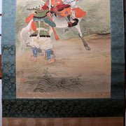 Antique Japanese Hand Painted Silk Kakemono Hanging Scroll Samurai Warrior4
