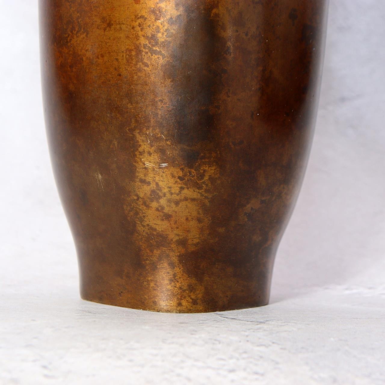 Vintage Japanese Modernist Bronze Vase  Brutalist Industrial Sculpture 1.8kg13