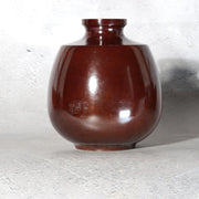 Vintage Japanese Cast Bronze Vase Yasumi Dark Red Patina Tomobako3