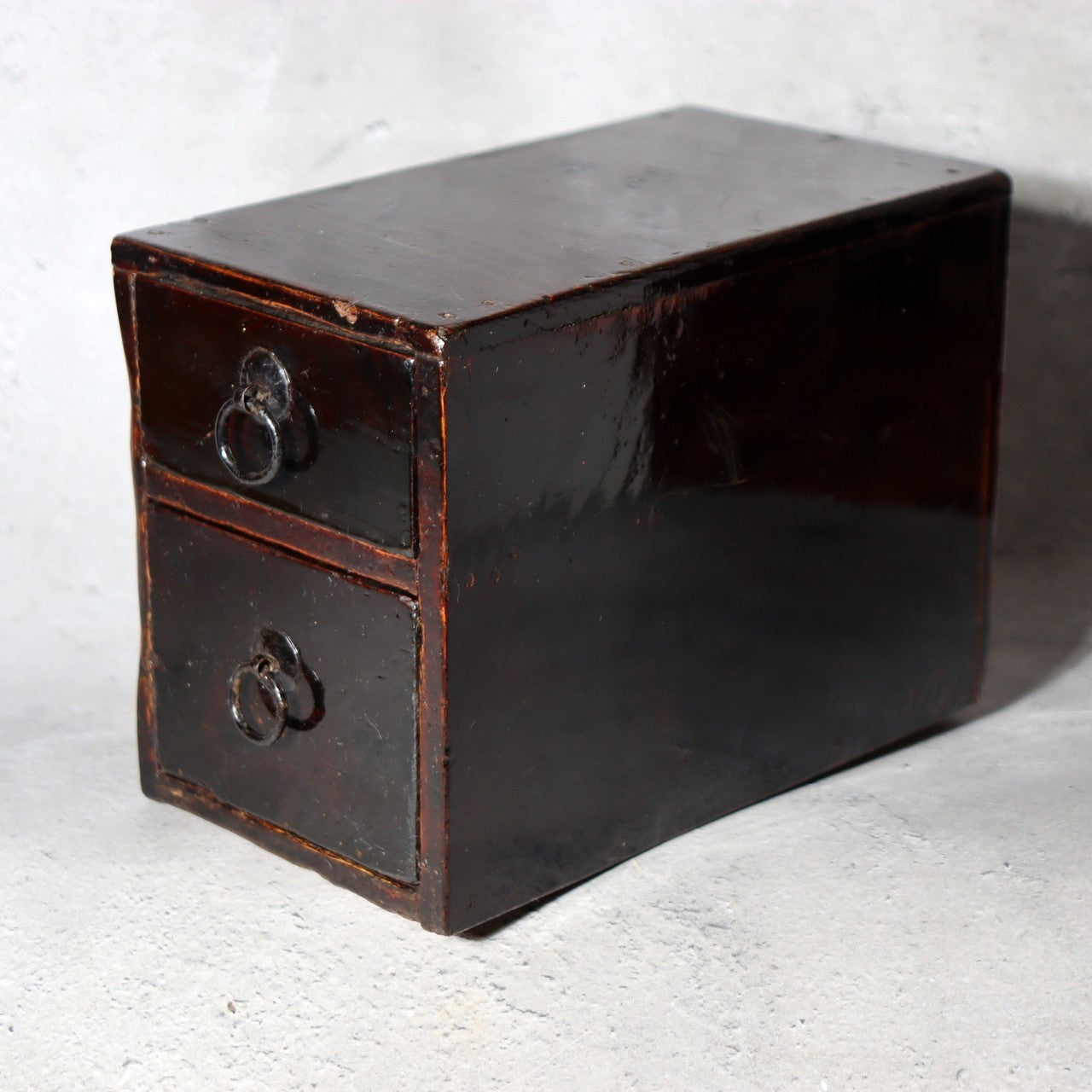 Antique Japanese Lacquer Drawer Box - Natural Urushi Bakumatsu Meiji Era WO5820