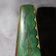 Vintage Japanese Bronze Vase Hassho Neya Churyoku Green Patina with Daiza11