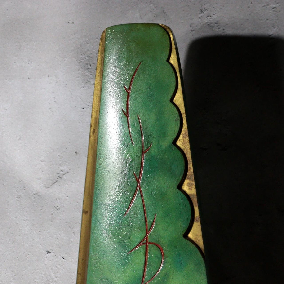 Vintage Japanese Bronze Vase Hassho Neya Churyoku Green Patina with Daiza11