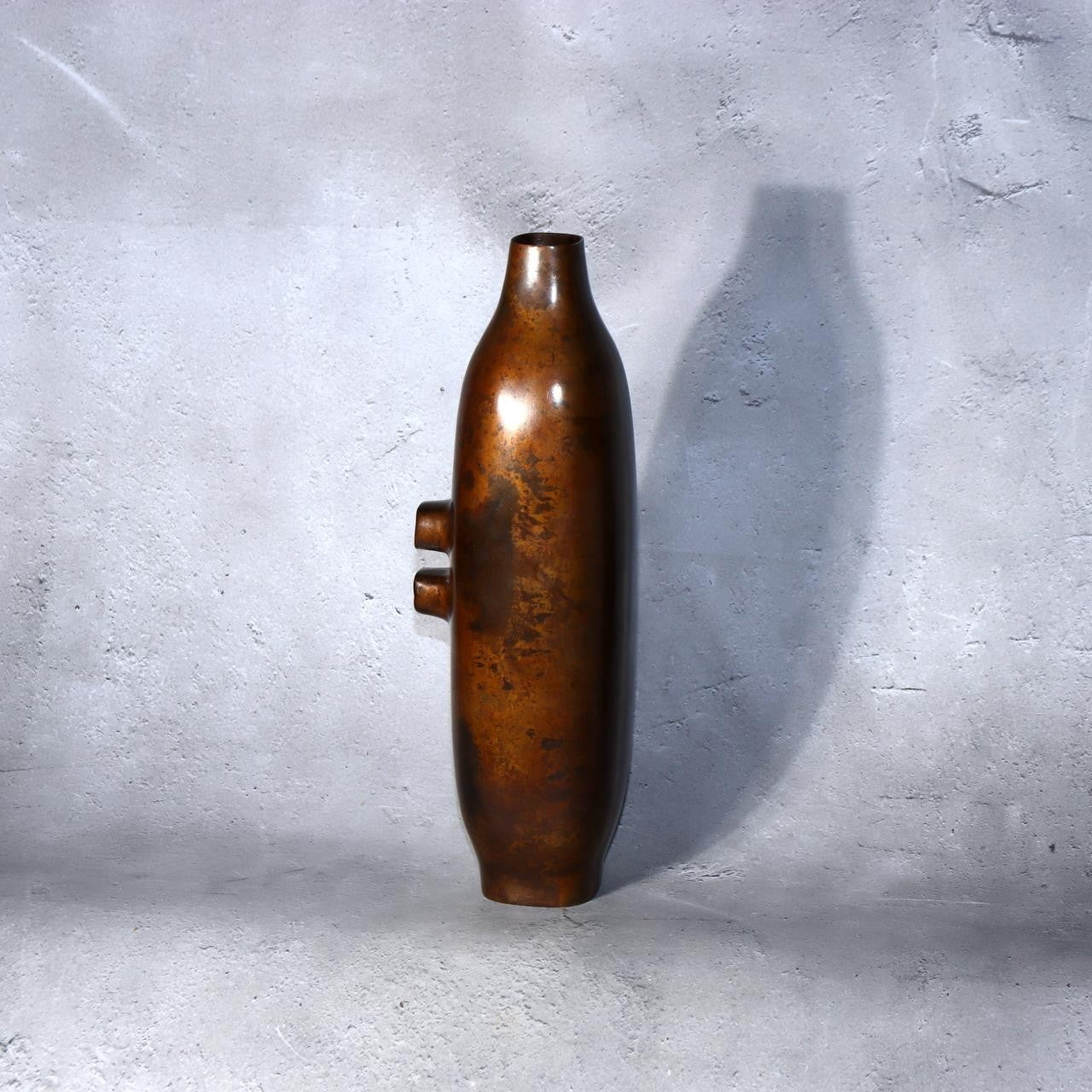 Vintage Japanese Modernist Bronze Vase  Brutalist Industrial Sculpture 1.8kg6