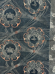 Antique Japanese Indigo Katazome Cotton Fabric Crane Turtle Chrysanthemum13