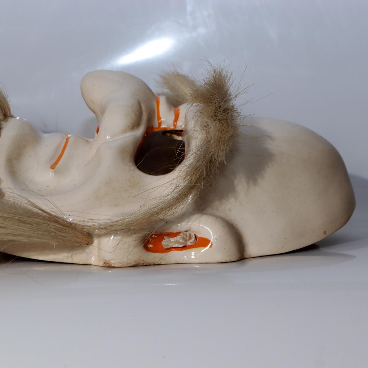 Japanese Vintage Wood Carved Bitchu Kagura Mask Signed Kosaku Tanabe MSK5419