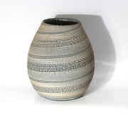 Japanese Studio Pottery Vase Sen no Tsubo Signed Sato Miki Aizu Ceramic w/Box1
