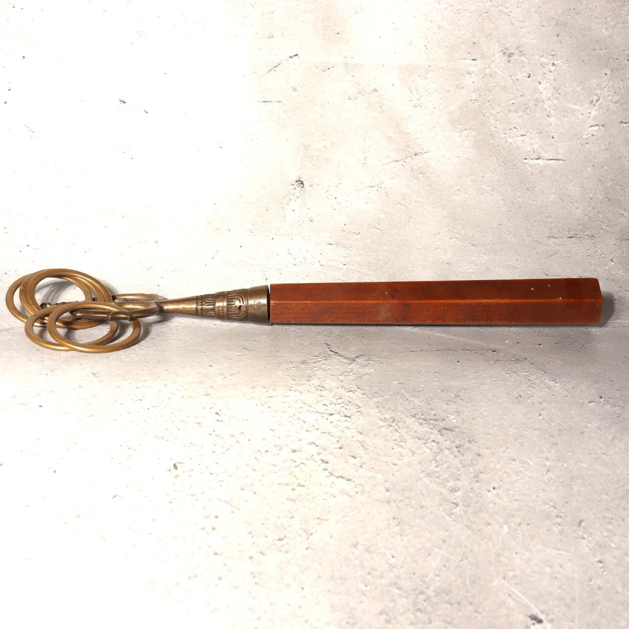 Vintage Japanese Buddhist Shakujo Handheld Monk Staff Brass Wood Ritual Tool7