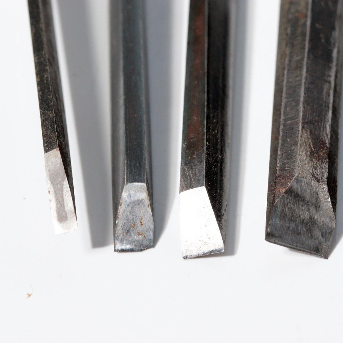 Vintage Japanese Steel Nomi Chisels Set of 10 Woodworking Tools with Wooden Box11
