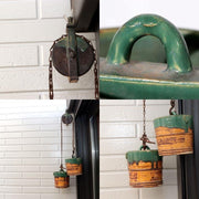 Antique Japanese Mino Oribe Ceramic Well Pulley & Tsurube Buckets SCBP473