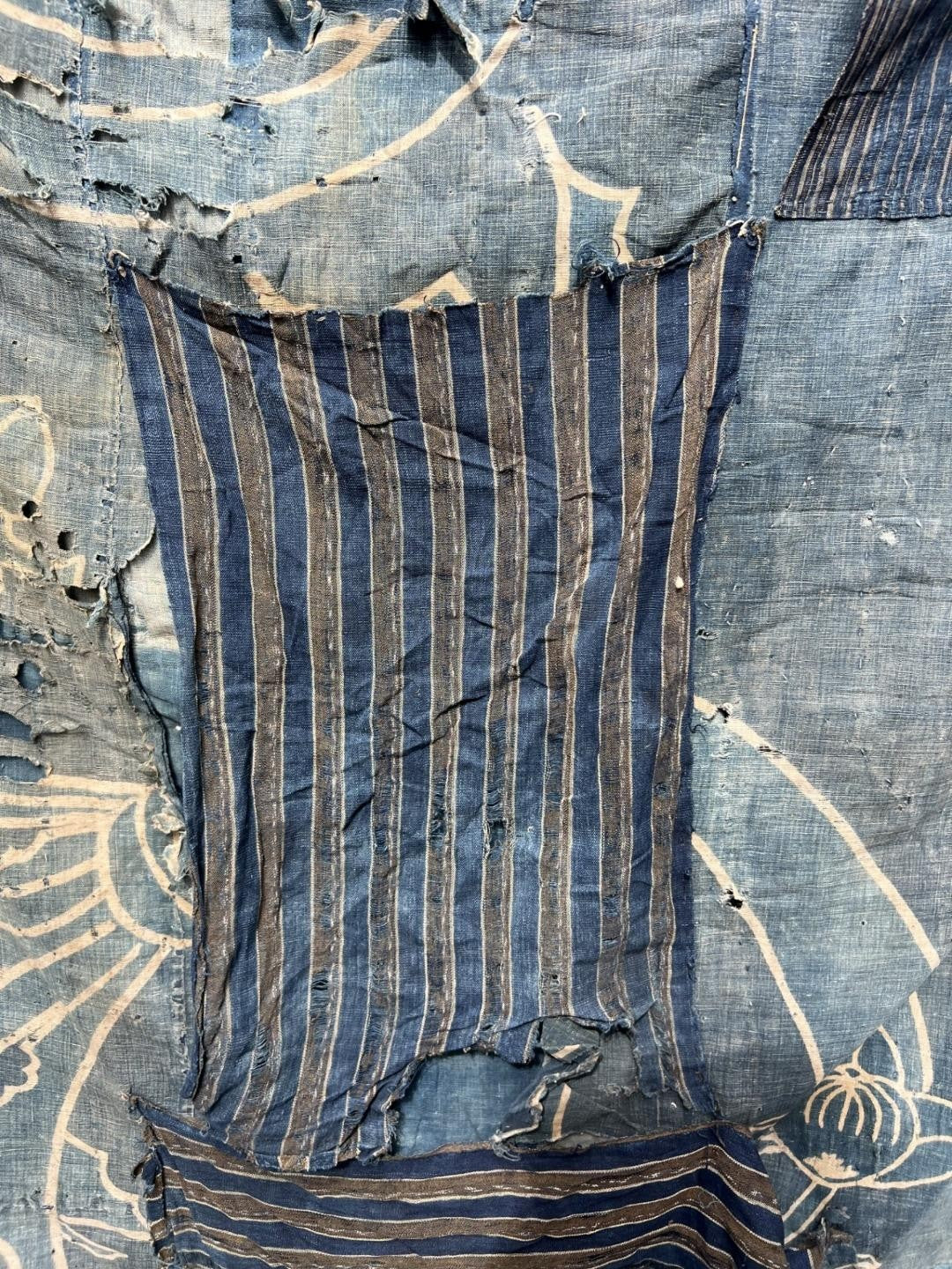 Authentic Antique Japanese Boro Textile - Indigo Patched Sashiko Cotton18