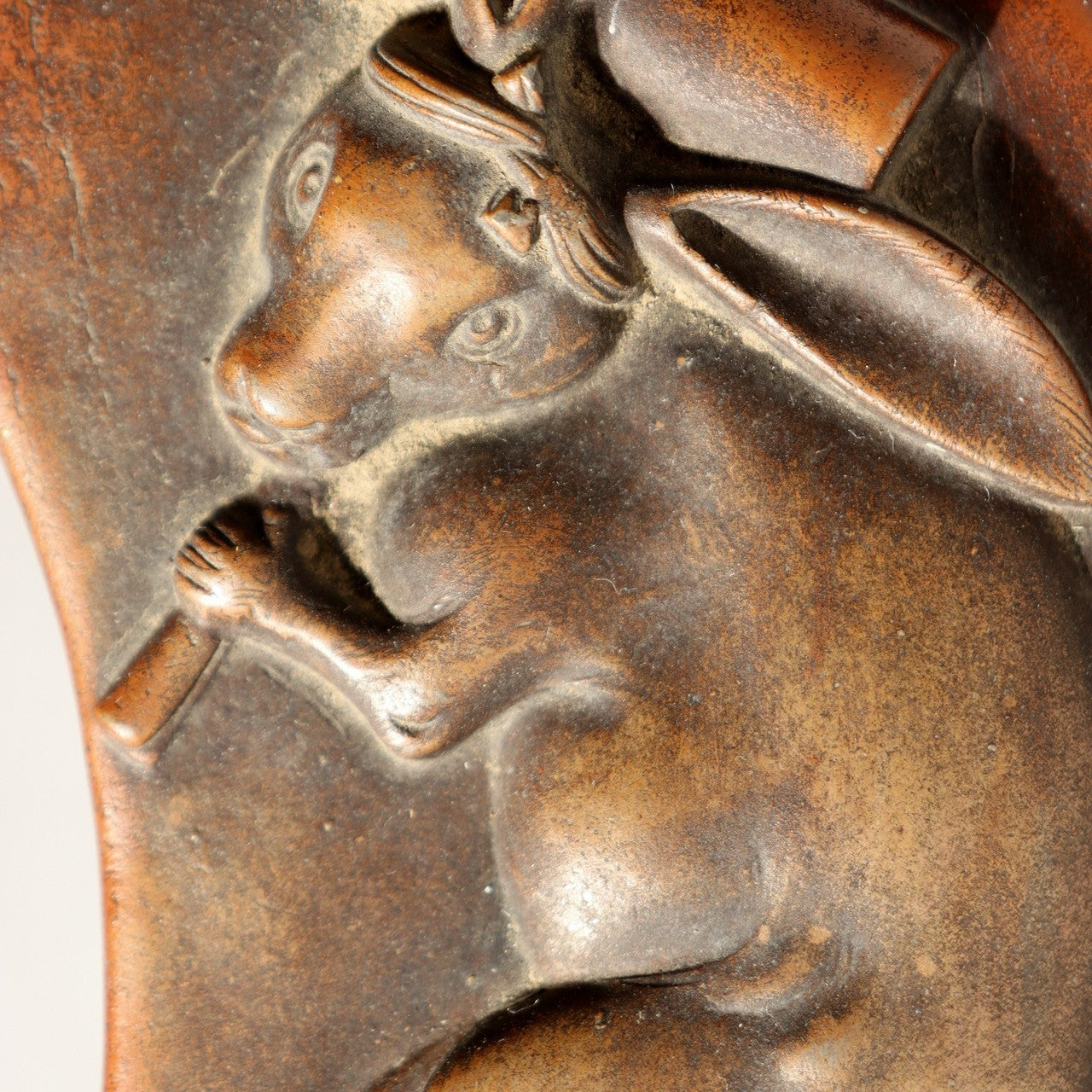 Antique Japanese Bizen Ware Hanging Vase Moon Rabbit Mochi Rare Design Pottery11