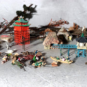 Vintage Japanese Bonkei Tenpai Miniature Figures Trees Suiseki Diorama Set BOSa68