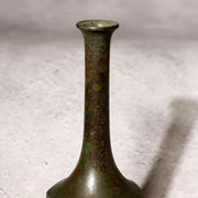 Vintage Japanese Bronze Bud Vase Faceted Hexagon Small Rare Mini Size Zen BV72012