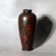 Vintage Japanese Copper Vase Small Mottled Purple Red Patina0