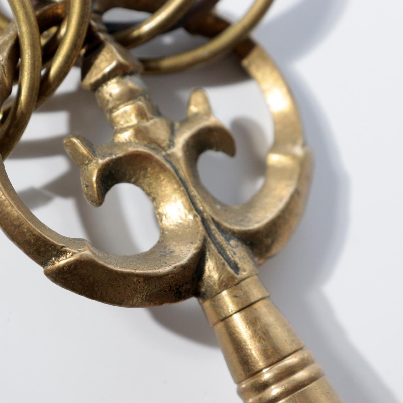 Vintage Japanese Brass Six-Ring Shakujo Monk Staff Buddhist Ritual Tool BT2555