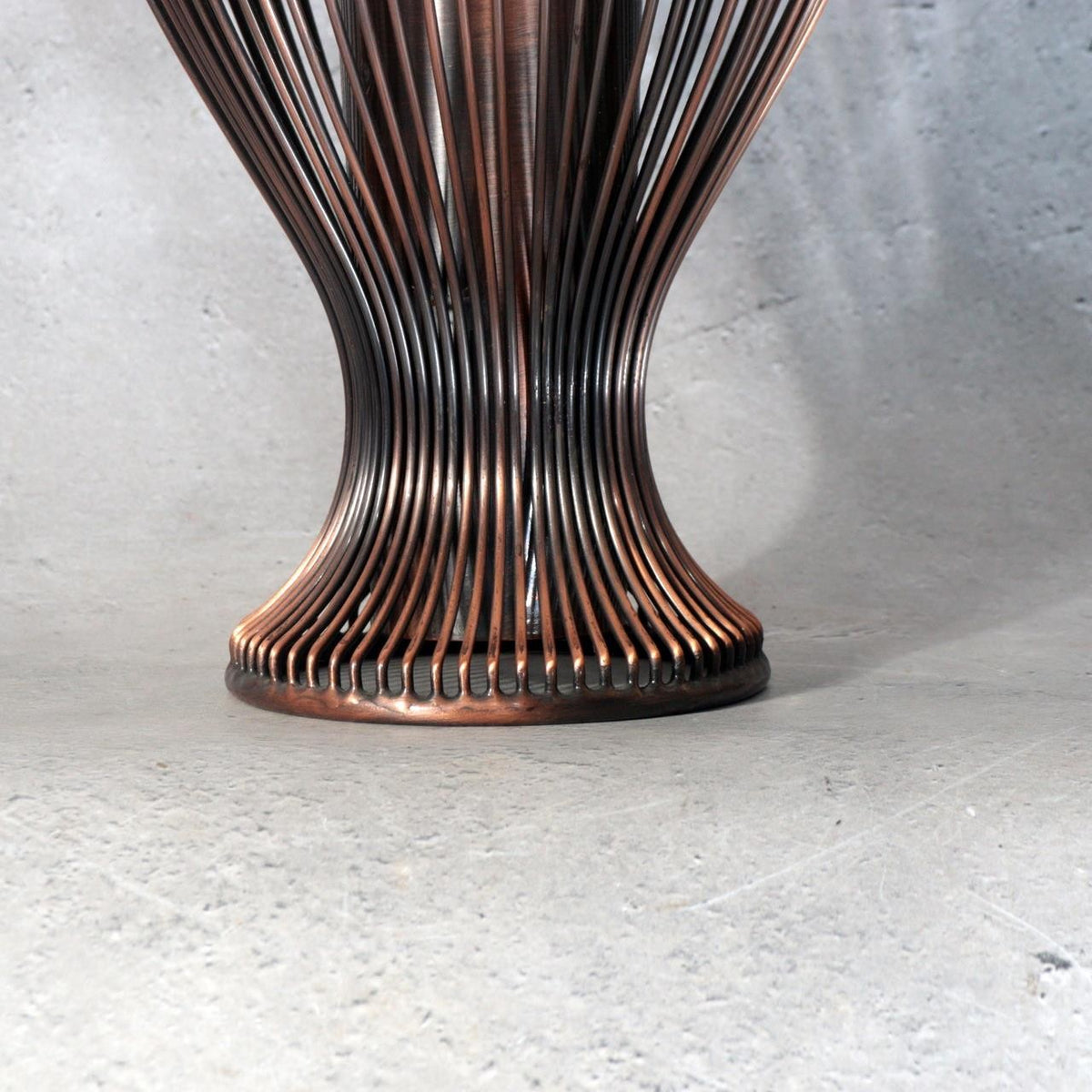 Vintage Japanese Copper Wire Vase Showa Retro Glass Insert BV7868