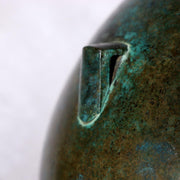 Vintage Japanese Signed Bronze Vase Silver Inlay Showa Modern Abstract Design14